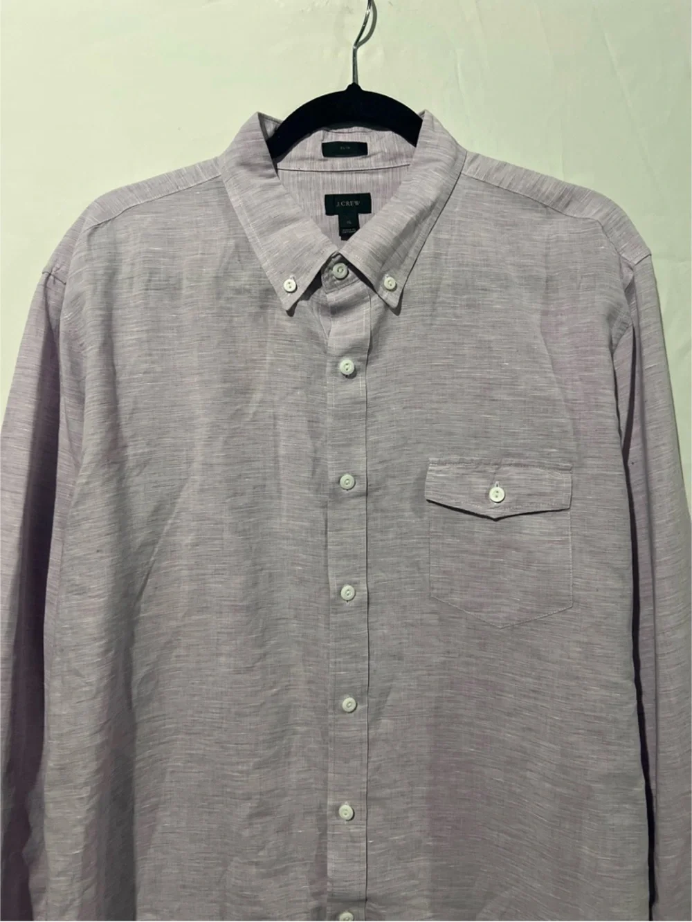 J.Crew Shirt Men’s XL Purple Lavender Linen Cotton Baird McNutt Slim Fit